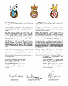 Letters patent granting heraldic emblems to Stanley Gordon Johnstone