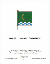 Lettres patentes concédant des emblèmes héraldiques à Faisal Khan Bangash