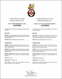 Lettres patentes approuvant l’insigne de l'Unité navale de ravitaillement Asterix