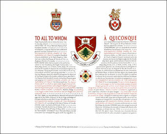 Letters patent granting heraldic emblems to His Majesty’s Royal Chapel of the Mohawks (St. Paul’s)