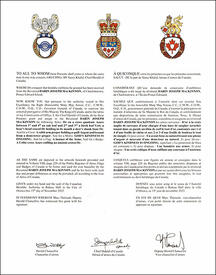 Letters patent granting heraldic emblems to Darin Joseph MacKinnon