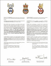 Letters patent granting heraldic emblems to Christian Stenner