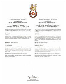 Letters patent confirming the Badge of the Canadian Army Trials and Evaluations Unit