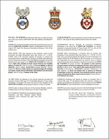 Letters patent granting heraldic emblems to the Town of Nanton