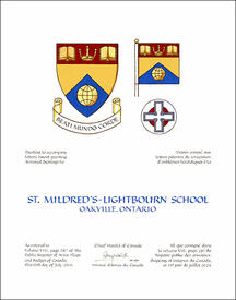 Letters patent granting heraldic emblems to St. Mildred’s-Lightbourn School