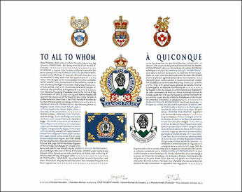 Letters patent granting heraldic emblems to the Saanich Police Department