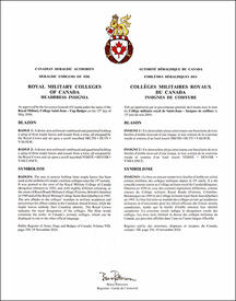Lettres patentes approuvant les insignes de coiffure des Collèges militaires royaux du Canada Lettres patentes approuvant les insignes de coiffure des Collèges militaires royaux du Canada