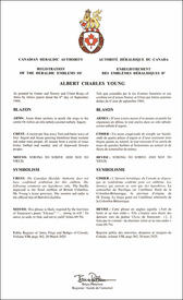 Letters patent registering the heraldic emblems of Albert Charles Young Letters patent registering the heraldic emblems of Albert Charles Young