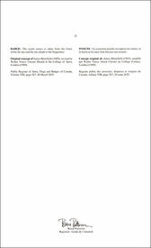 Letters patent registering the heraldic emblem of the City of Vancouver