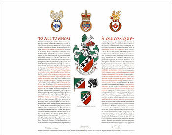 Lettres patentes concédant des emblèmes héraldiques à Andrew Mark Lewis Smith Lettres patentes concédant des emblèmes héraldiques à Andrew Mark Lewis Smith