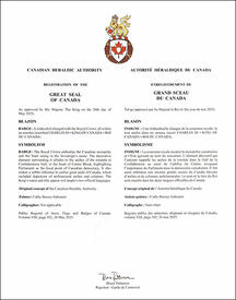 Lettres patentes enregistrant le Grand Sceau du Canada Lettres patentes enregistrant le Grand Sceau du Canada