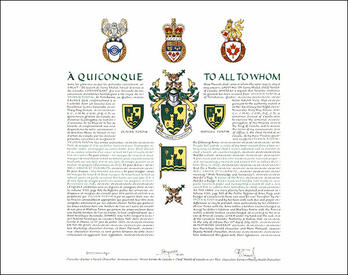 Lettres patentes concédant des emblèmes héraldiques à Sylvain Fortin