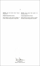 Lettres patentes enregistrant les emblèmes héraldiques de la Town of Oromocto