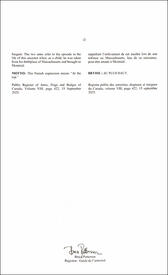 Letters patent registering the heraldic emblems of Paul L'Anglais Letters patent registering the heraldic emblems of Paul L'Anglais