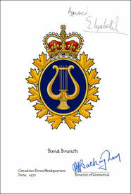 Letters patent confirming the blazon of the Badge of the Music Branch