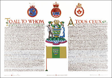 Letters patent granting heraldic emblems to the Corporation of the District of North Cowichan