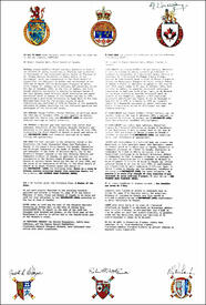 Lettres patentes concédant des emblèmes héraldiques à l'Université Laval