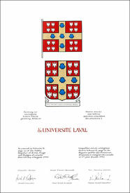 Lettres patentes concédant des emblèmes héraldiques à l'Université Laval