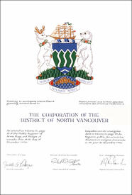 Lettres patentes concédant des supports à The Corporation of the District of North Vancouver