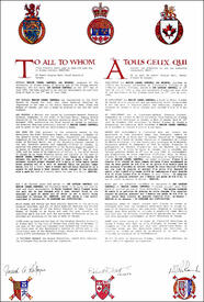 Letters patent granting a Badge to Ian Lachlan Campbell Letters patent granting a Badge to Ian Lachlan Campbell