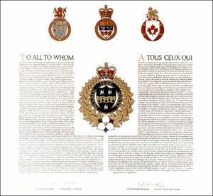 Letters patent granting a Badge to the Nepean Police Service