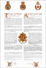 Lettres patentes enregistrant les armoiries de Marguerite Ruth Dow Lettres patentes enregistrant les armoiries de Marguerite Ruth Dow