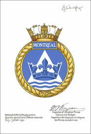 Letters patent approving the Badge of HMCS Montréal