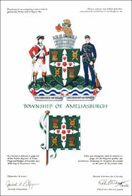 Lettres patentes concédant des emblèmes héraldiques au Township of Ameliasburgh Lettres patentes concédant des emblèmes héraldiques au Township of Ameliasburgh