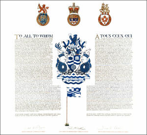 Letters patent granting heraldic emblems to the Corporation of the Village of Merrickville Letters patent granting heraldic emblems to the Corporation of the Village of Merrickville