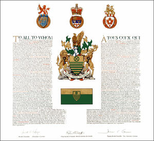 Letters patent granting heraldic emblems to the Royal Saskatchewan Museum