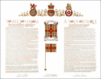 Letters patent granting heraldic emblems to the Collège François-de-Laval