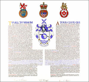 Letters patent granting heraldic emblems to the Town of Gander