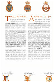 Lettres patentes concédant des emblèmes héraldiques à Kenneth Gordon McNeill