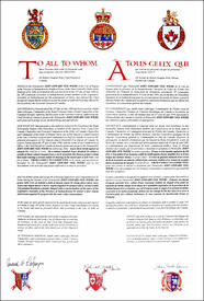 Lettres patentes concédant des emblèmes héraldiques à John Edward Neil Wiebe