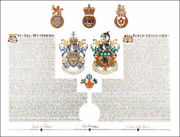 Lettres patentes concédant des emblèmes héraldiques à Jean MacMillan Southam