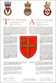 Lettres patentes concédant des emblèmes héraldiques à la Parish of All Saints Lettres patentes concédant des emblèmes héraldiques à la Parish of All Saints