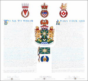 Letters patent granting heraldic emblems to the City of Abbotsford