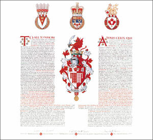 Lettres patentes concédant des emblèmes héraldiques à Trevor Caleb Reynolds Lettres patentes concédant des emblèmes héraldiques à Trevor Caleb Reynolds