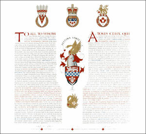 Lettres patentes concédant un insigne à Roger Alexander Lindsay Lettres patentes concédant un insigne à Roger Alexander Lindsay