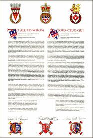 Lettres patentes concédant des armoiries brisées à Christopher D’Oyly Snow et à Oliver D’Oyly Snow Lettres patentes concédant des armoiries brisées à Christopher D’Oyly Snow et à Oliver D’Oyly Snow