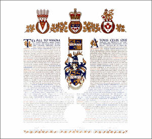 Lettres patentes concédant des emblèmes héraldiques à Thomas George Hargreaves