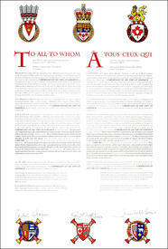 Lettres patentes enregistrant les emblèmes héraldiques de la Corporation of the Town of Goderich