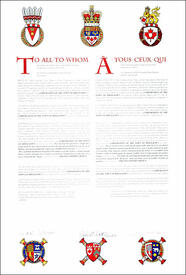 Lettres patentes enregistrant les emblèmes héraldiques de la Corporation of the Town of Ridgetown