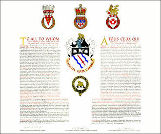 Letters patent granting heraldic emblems to Andre George Poles Letters patent granting heraldic emblems to Andre George Poles