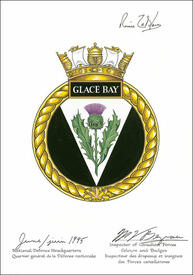Lettres patentes approuvant l'insigne du NCSM Glace Bay