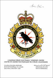 Approval of the Badge of the Canadian Forces Electronic Warfare Centre