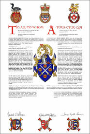 Lettres patentes concédant des emblèmes héraldiques à Myles Gordon Penny Lettres patentes concédant des emblèmes héraldiques à Myles Gordon Penny