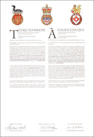 Lettres patentes concédant des emblèmes héraldiques à Edward Cecil Scott