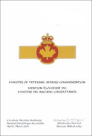 Approval of the Insignia of the Minister of Veterans Affairs Commendation