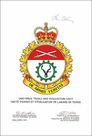 Approval of the Badge of the Land Force Trials and Evaluation Unit